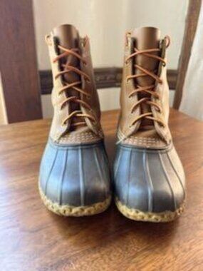 L.L. Bean Brown Leather Duck Boots Size 8, Classic Waterproof